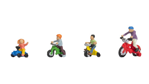Noch 15908 - Figure Set - Children on Bicycles (HO Scale)