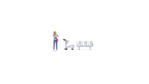 Noch 16528 - Tiny Scenes - On the Platform (HO Scale)