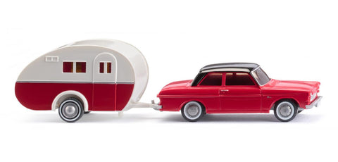 17020203 - Ford Taunus 12M with Caravan (HO Scale)