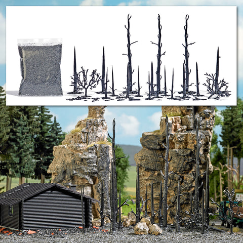 1854 - Scenery Set - Burnt Forest (HO Scale)