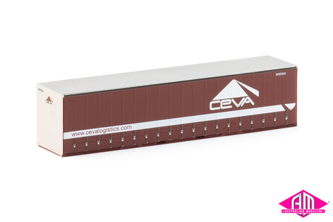 40' Curtain Side Container Ceva Maroon twin pack 40CS-36