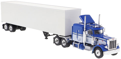 BK85716 - Peterbilt 359 - Blue/White with trailer (HO Scale)