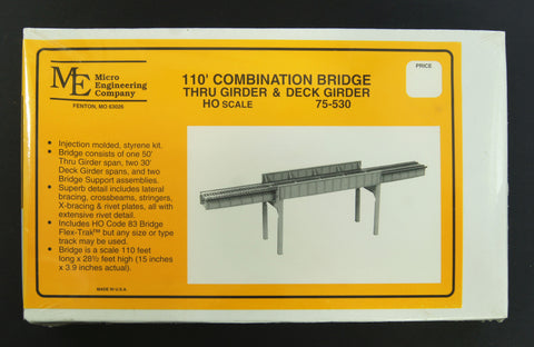 Micro Engineering - 75-530 - 110' Combination Bridge - Thru Girder and Deck Girder (HO Scale)