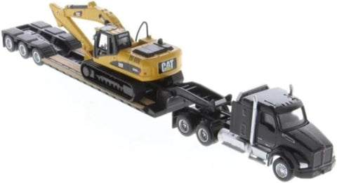 Kenworth T880 with Lowboy Trailer and Cat 320D Hydraulic Excavator (HO Scale)