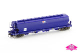 WGSY Grain Hopper, AWB Blue - 4 Wagon Pack (AGH-13) HO Scale