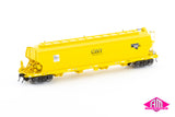 BGSY Grain Hopper, George Weston Foods/Southern Shorthaul Railroad Yellow - 4 Wagon Pack (AGH-9) HO Scale