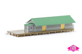 NSWGR G3 Goods Shed, Green Roof, Grey Walls, Cream Doors, (ASA-1) HO Scale