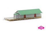 NSWGR G3 Goods Shed, Green Roof, Grey Walls, Red Doors, (ASA-2) HO Scale