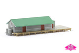 NSWGR G3 Goods Shed, Green Roof, Grey Walls, Red Doors, (ASA-2) HO Scale