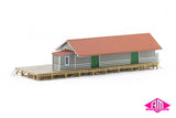 NSWGR G3 Goods Shed, Red Roof, Grey Walls, Green Doors, (ASA-3) HO Scale