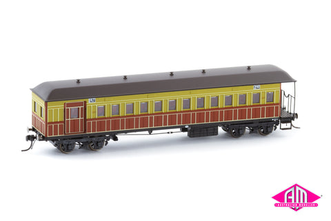NSWGR End Platform Car CCA 1277 Pre-War Tuscan & Russet FO052 (Single Car) HO Scale