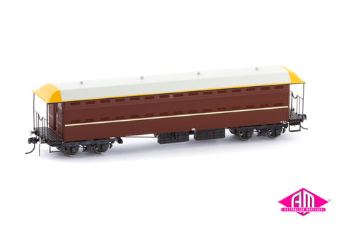 NSWGR End Platform Car RG 250 Greyhound Car Indian Red FO061 (Single Car) HO Scale