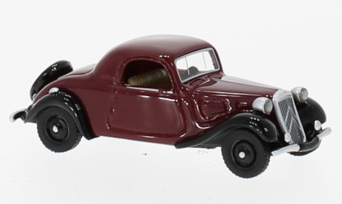 BOS87521 - Citroen Traction Avant Faux Convertible - Dark Red/Black 1936 (HO Scale)