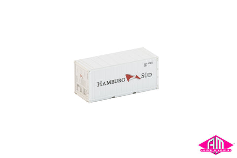 20’ Refrigerated Container Hamburg Sud Twin Pack (N Scale)