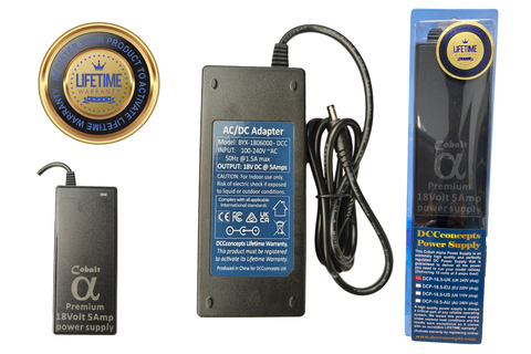 DCC Concepts DCP-18.5.AU - Premium Power Supply for DC/DCC systems – 2.5mm DC plug - 18V DC, 5A