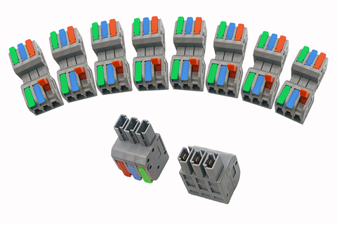 DCC Concepts DCW-iLP3.8 - Solder-Free 3-Pole 2-piece PLUGGABLE i-Link Connectors (8 pairs)