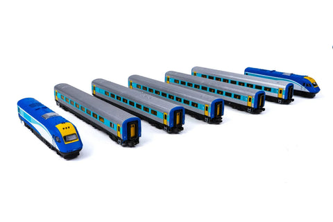 NSW XPT - Trainlink Blue "No Logo" Livery 2019/2012 - 7pc Set (N Scale)