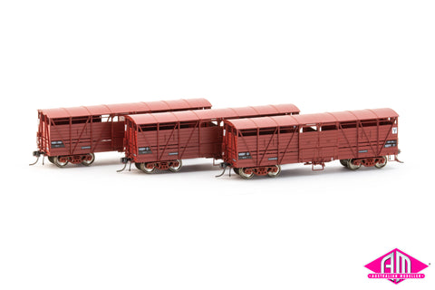 VR Cattle Wagon VSBY2, VSBY10, VSBY15, (3 Pack) HO Scale