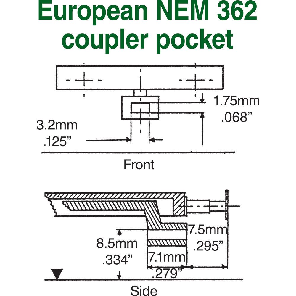 KD-20 - #20 NEM 362 European-Style Couplers - Extra Long (HO Scale ...