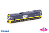 80 Class locomotive 8008 Freight Rail Blue/Yellow With FR Logos (N80-9) N-Scale