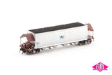 NHHF Coal Hopper, PTC Red/Silver with Black/Blue L7 - 4 Car Pack (NCH-100) HO Scale
