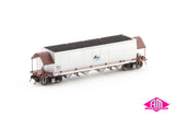 NHHF Coal Hopper, PTC Red/Silver with Black/Blue L7 - 4 Car Pack (NCH-100) HO Scale