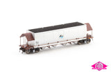 NHHF Coal Hopper, PTC Red/Silver with Black/Blue L7 - 4 Car Pack (NCH-101) HO Scale
