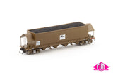 NHHF Coal Hopper, Freight Rail Wagon Grime with Faded L7 - 4 Car Pack (NCH-102) HO Scale