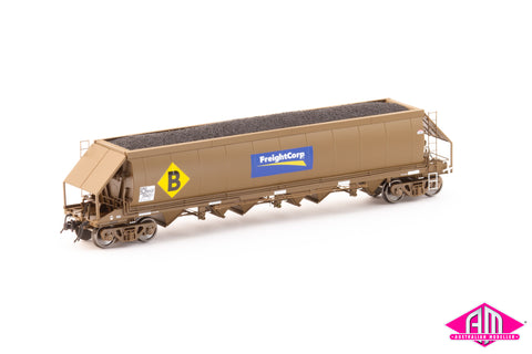 NHGF Coal Hopper, FreightCorp Wagon Grime with FC Logos & Large 'B' - 4 Car Pack (NCH-120)