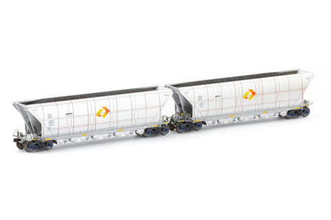 QHCH Coal Hopper - Aurizon Silver/Grey - 4 Car Pack (NCH-124) HO Scale