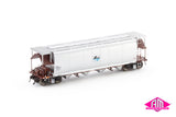 NGHF Grain Hopper with Roof Walks, PTC Red/Silver with Black/Blue L7 - 4 Car Pack (NGH-46) HO Scale