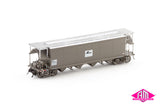 NGHF Grain Hopper with Roof Walks, Freight Rail Wagon Grime with Faded L7 - 4 Car Pack (NGH-51) HO Scale