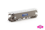 NGHF Grain Hopper with Roof Walks, FreightCorp Wagon Grime with FreightCorp Logos - 4 Car Pack (NGH-57) HO Scale