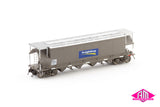 NGHF Grain Hopper with Roof Walks, FreightCorp Wagon Grime with FreightCorp Logos - 4 Car Pack (NGH-57) HO Scale