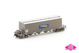 NGHF Grain Hopper with GOL, Pacific National Wagon Grime with FreightCorp Logos - 4 Car Pack (NGH-61) HO Scale
