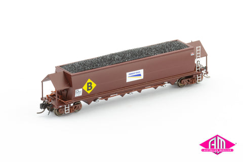 NHVF Coal Hopper, Freight Rail SRA Red with FR Logos & B - Single Wagon NNCH-31 (N Scale)