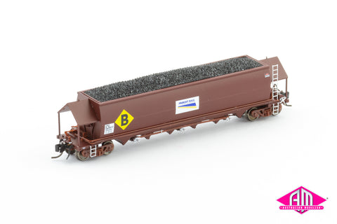 NHVF Coal Hopper, Freight Rail SRA Red with FR Logos & B - Single Wagon NNCH-32 (N Scale)