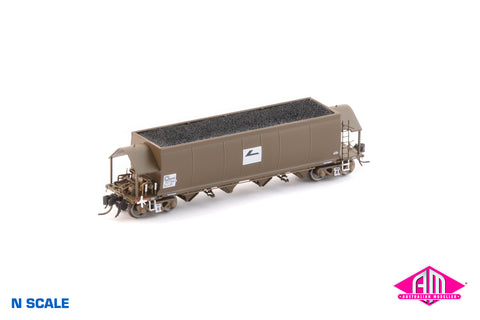 NHHF Coal Hopper - Freight Rail, Wagon Grime with Faded L7 - Single Wagon NNCH-48 (N Scale)