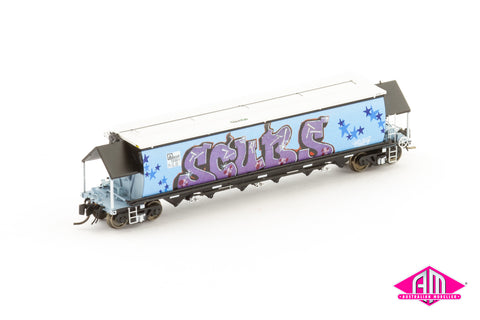 BGVF Grain Hopper, SSR Black With Graffiti - Single Wagon NNGH-18 (N Scale)