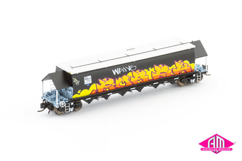 BGVF Grain Hopper, SSR Black With Graffiti - Single Wagon NNGH-19 (N Scale)