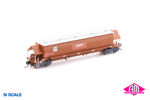 BGKF Grain Hopper - SSR, Faded SRA Red with DCA Bogies & SSR Logo BGKF-1125-J (NNGH-1) N Scale Single Wagon