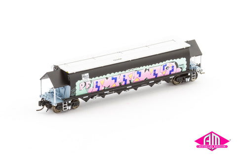 BGVF Grain Hopper, SSR Black With Graffiti - Single Wagon NNGH-21 (N Scale)
