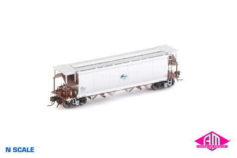 NGHF Grain Hopper - PTC, Red/Silver with Blue L7 - Single Wagon NNGH-23 (N Scale)