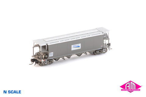 NGHF Grain Hopper - Freight Rail, Wagon Grime with White FR Logo - Single Wagon NNGH-30 (N Scale)
