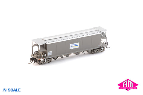 NGHF Grain Hopper - Freight Rail, Wagon Grime with White FR Logo - Single Wagon NNGH-31 (N Scale)