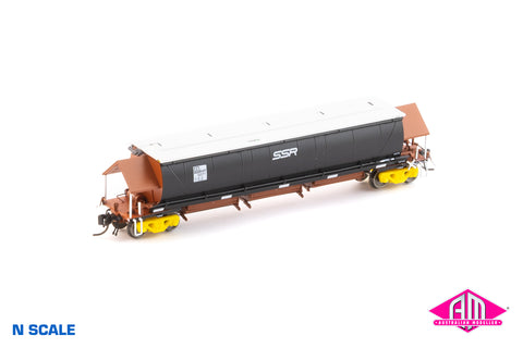 BGKF Grain Hopper - SSR, Black with Yellow XCS Bogies & SSR Logo BGKF-1237-T (NNGH-45) N Scale Single Wagon