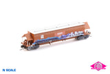 BGKF Grain Hopper - SSR, Faded SRA Red with DCA Bogies, SSR Logo & Graffiti BGKF-1114-P (NNGH-49) N Scale Single Wagon