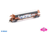 BGKF Grain Hopper - SSR, Faded SRA Red with DCA Bogies, SSR Logo & Graffiti BGKF-1130-S (NNGH-50) N Scale Single Wagon