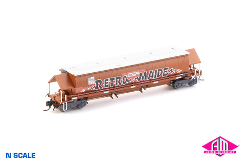 BGKF Grain Hopper - SSR, Faded SRA Red with DCA Bogies, SSR Logo & Graffiti BGKF-1137-M (NNGH-51) N Scale Single Wagon