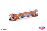 BGKF Grain Hopper - SSR, Faded SRA Red with DCA Bogies, SSR Logo & Graffiti BGKF-1137-M (NNGH-51) N Scale Single Wagon